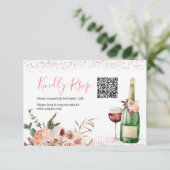 Proost op roze Vrijgezellenfeest QR Rsvp Card Bedankkaart (Staand voorkant)