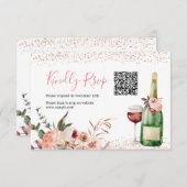 Proost op roze Vrijgezellenfeest QR Rsvp Card Bedankkaart (Voorkant / Achterkant)
