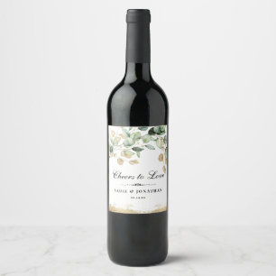 Proost op Rustiek Gouden Botanische Wijn Label Etiket