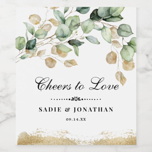 Proost op Rustiek Gouden Botanische Wijn Label Wijn Etiket (Enkel label)