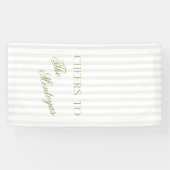 Proost op Sage Green & Beige Trouwbanner Spandoek (Horizontaal)