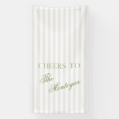 Proost op Sage Green & Beige Trouwbanner Spandoek (Verticaal)