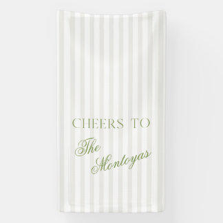 Proost op Sage Green & Beige Trouwbanner Spandoek