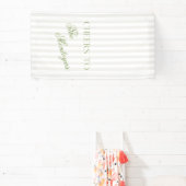 Proost op Sage Green & Beige Trouwbanner Spandoek (Insitu)