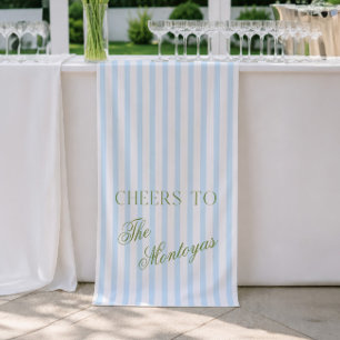 Proost op Sage Green & Blue Trouwbanner Spandoek