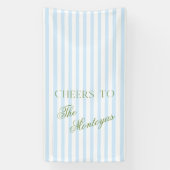 Proost op Sage Green & Blue Trouwbanner Spandoek (Verticaal)
