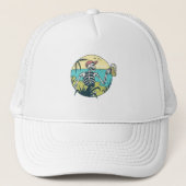 Proost op schedel trucker pet (Voorkant)