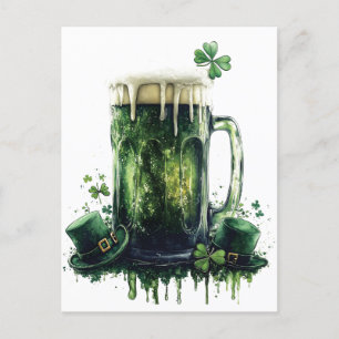 Proost op St. Patrick's Day! Bierillustratie Briefkaart
