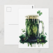 Proost op St. Patrick's Day! Bierillustratie Briefkaart (Voorkant / Achterkant)
