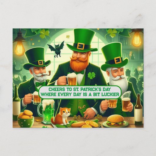 Proost op St. Patrick's Day Elke dag is een geluks Briefkaart (Voorkant)