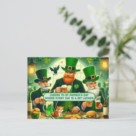 Proost op St. Patrick's Day Elke dag is een geluks Briefkaart (Staand voorkant)