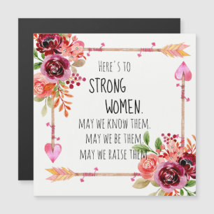 Proost op Sterke Vrouwen Citaat Tribale Pijl Bloem