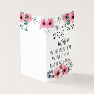Proost op Sterke Vrouwen Citaat Waterverf Bloemstu Kaart