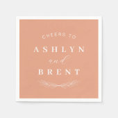 Proost op terracotta bruiloft cocktail servetten (Voorkant)