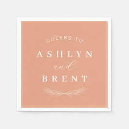 Proost op terracotta bruiloft cocktail servetten