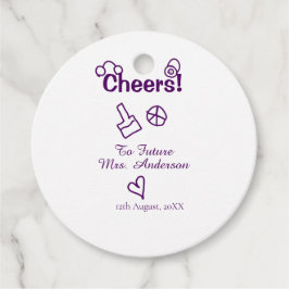 Proost op toekomstige mevrouw voeg bruid naam paar bedankjes labels