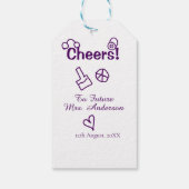 Proost op toekomstige mevrouw voeg bruid naam paar cadeaulabel (Achterkant)