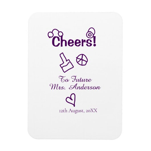 Proost op toekomstige mevrouw voeg bruid naam paar magneet (Verticaal)