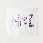 Proost op toekomstige mevrouw voeg bruid naam paar wandkleed (Voorkant (horizontaal))