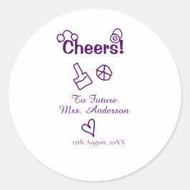 Proost op toekomstige mevrouw voeg bruidnaam toe p ronde sticker