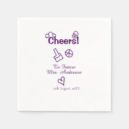 Proost op toekomstige mevrouw voeg bruidnaam toe p servet