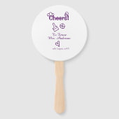 Proost op toekomstige mevrouw voeg bruidsnaam paar handwaaier (Achterkant)
