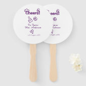 Proost op toekomstige mevrouw voeg bruidsnaam paar handwaaier (Voorkant en achterkant)