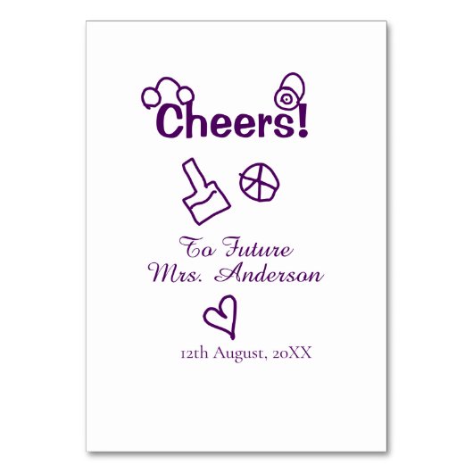 Proost op toekomstige mevrouw voeg bruidsnaam paar kaart (Voorkant)