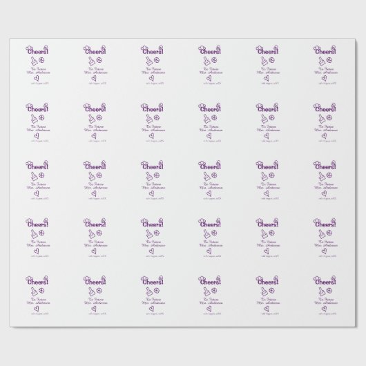 Proost op toekomstige mevrouw voeg bruidsnaam toe cadeaupapier (Vlak)