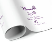 Proost op toekomstige mevrouw voeg bruidsnaam toe cadeaupapier (Rol Hoek)