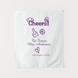 Proost op toekomstige mevrouw voeg bruidsnaam toe  wandkleed