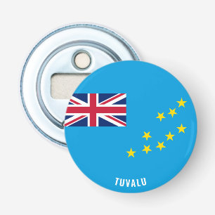 Proost op Tuvalu! Prachtig patriottisch Button Flesopener