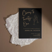 Proost op Twenty One Black Gold 21e verjaardag Kaart