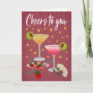Proost op uw verjaardags cocktails kaart