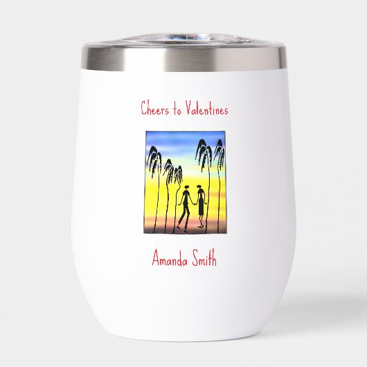 Proost op Valentijnse , Lovers Silhouette (Voorkant)