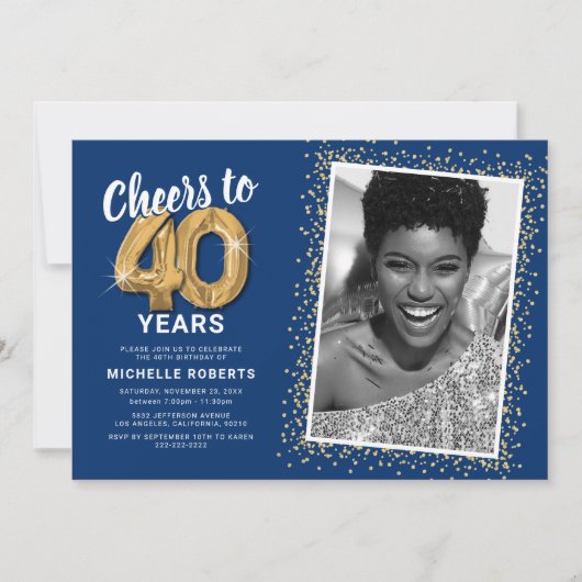 Proost op veertig jaar 40ste verjaardag Foto Kaart (Voorkant)