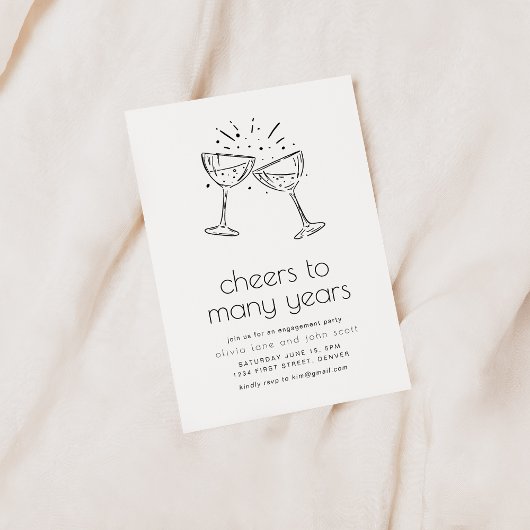 Proost op vele jaren eenvoudige verlovingsfeest kaart
