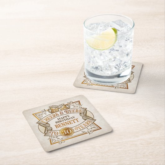 Proost op verjaardag kartonnen onderzetters (Insitu)