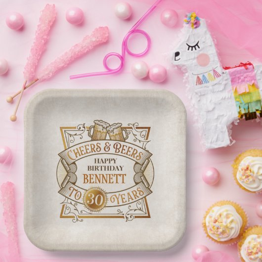 Proost op verjaardag papieren bordje (Feest)