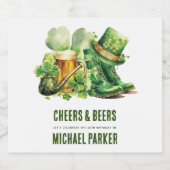 Proost op verjaardag St Patrick's Day Bier Etiket (Enkel label)