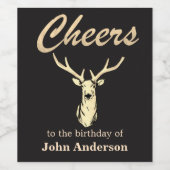 Proost op verjaardagshertengewei wijn etiket (Enkel label)