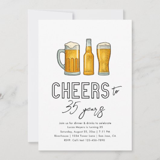 Proost op verjaardagsuitnodiging | Uitnodiging bie (Voorkant)