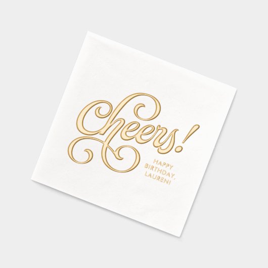 Proost op vet retro script folie servetten (Links)