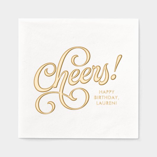 Proost op vet retro script folie servetten (Voorkant)