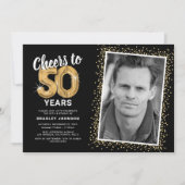 Proost op Vijftig Jaar 50e Verjaardagsfoto Kaart (Voorkant)