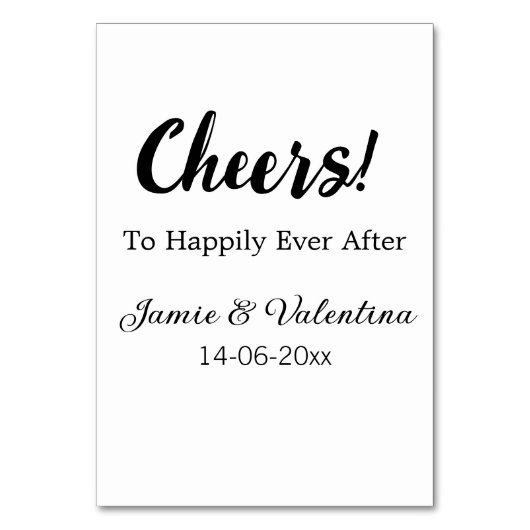 Proost op voor altijd geluk toe voeg koppel naam d kaart (Voorkant)