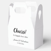 Proost op voor altijd gelukkig met de naam van het bedankdoosjes (Geopend)