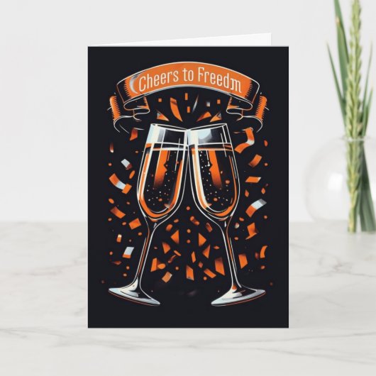 Proost op Vrijheid Echtscheidingsfeest Viering Kaart (Voorkant)