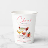 Proost op | Waterverf Cocktail Bruidsdiner Papieren Bekers (Achterkant)