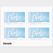 Proost op Waterverf Mini Wine, Mini Champagne Labe Rechthoekige Sticker (Vel)